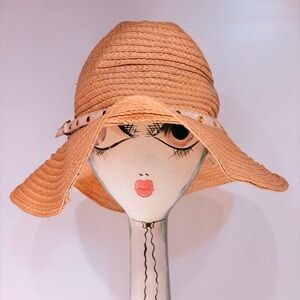 LIZ CLAIBORNE Floppy Wide Brim Straw Hat - Size L/XL